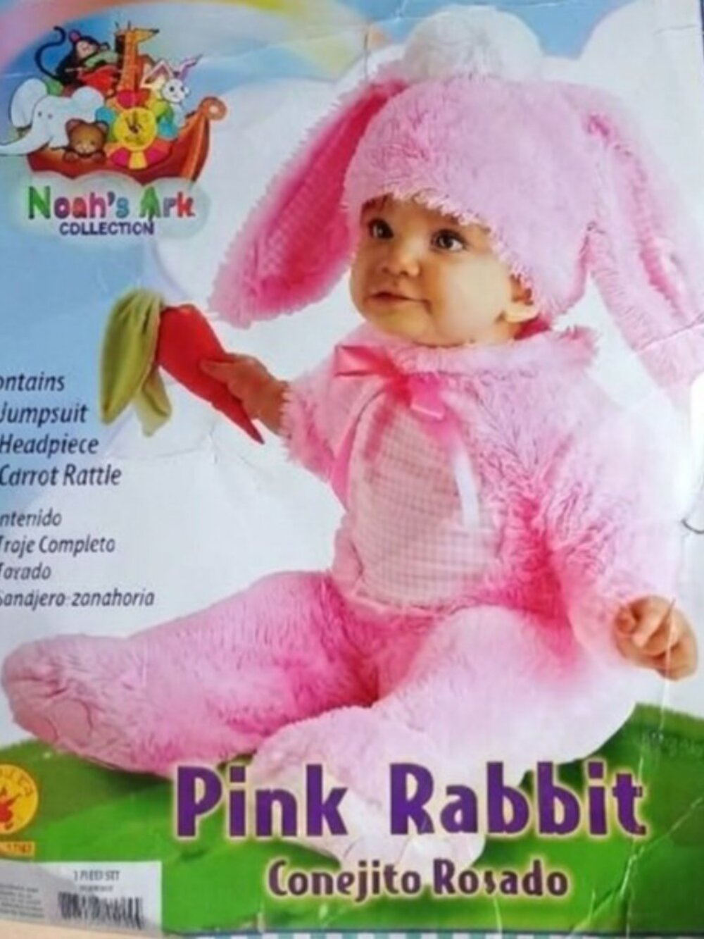 Rubie's Noah's Ark Size 6-12 Months Pink Adorable Baby Bunny Costume / Cosplay